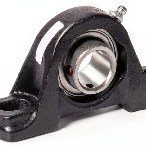 Timken SAS1 15/16 Ball Bearing Pillow Block, 2 Bolt Holes, Relubricatable, Non-Expansion, Cast Iron, Setscrew Locking Collar, Steel Insert, Inch, 1-15/16" Bore Diameter-0